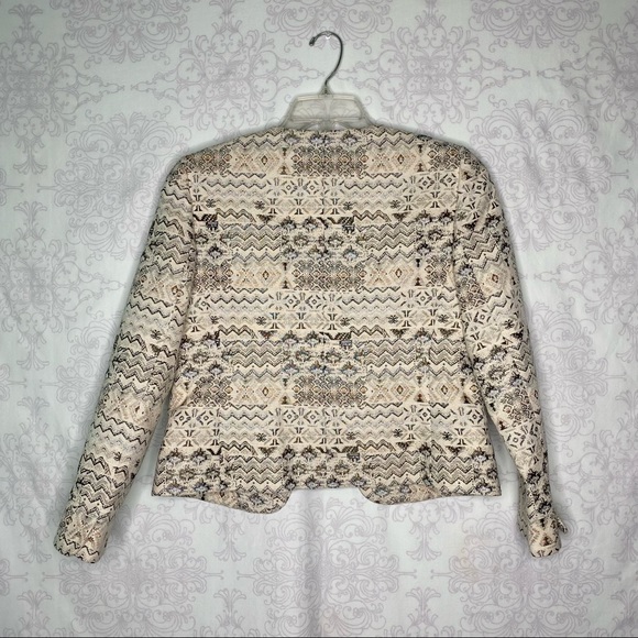 Tahari ASL Open Front Metallic Print Formal Career Jacket size 6P - Picture 2 of 12